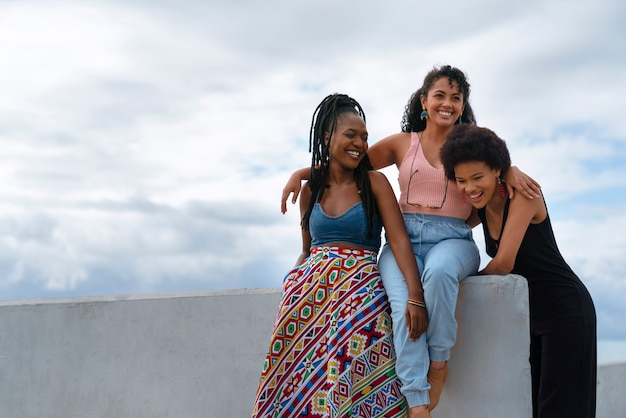 Group of female friends enjoying a day out together