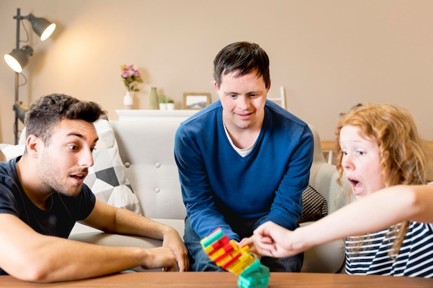 Group of friends playing games