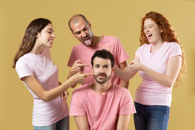 Group of friends posing together