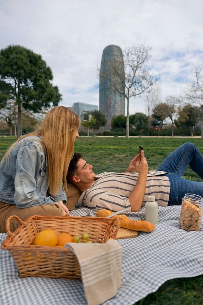 Group of friends reading cell phone messages