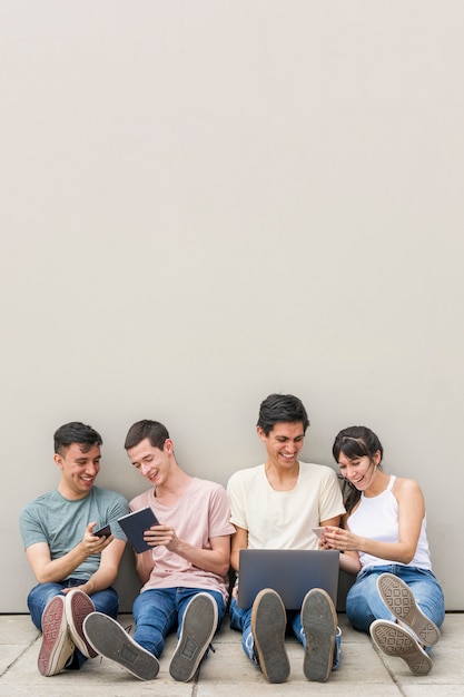 Group of friends relaxing together