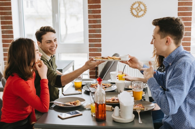 Group of friends in a restaurant