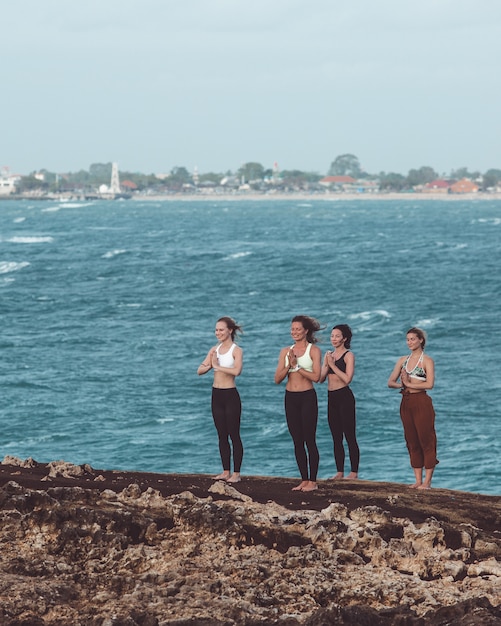 group girl doing yoga