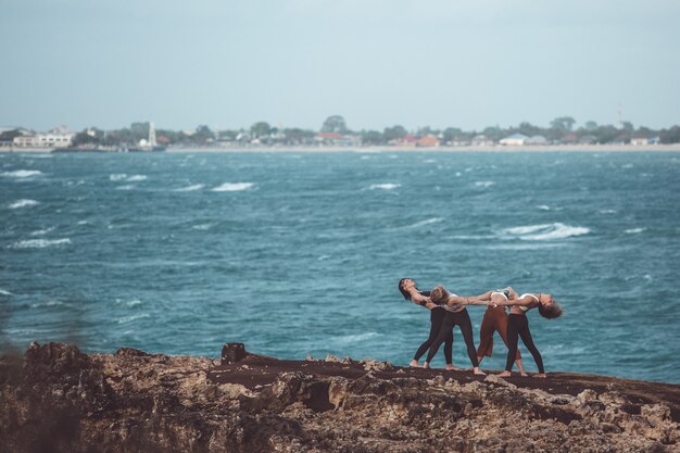 group girl doing yoga