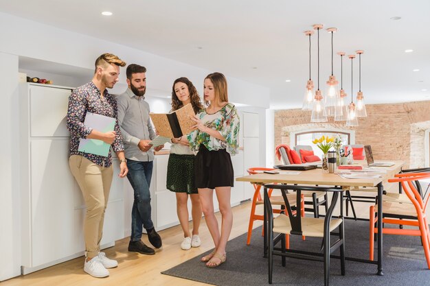 Group of office workers with papers