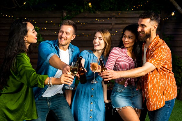 Group of people celebrating friendship