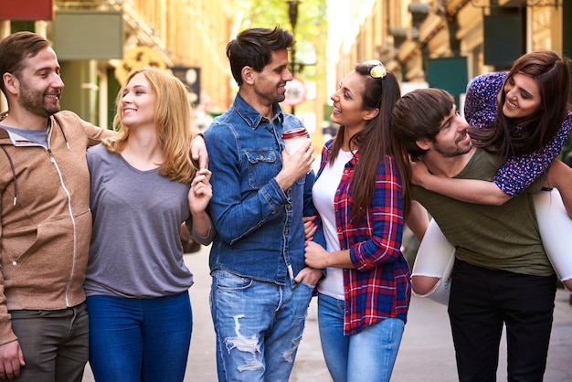 Group of people going for a walk