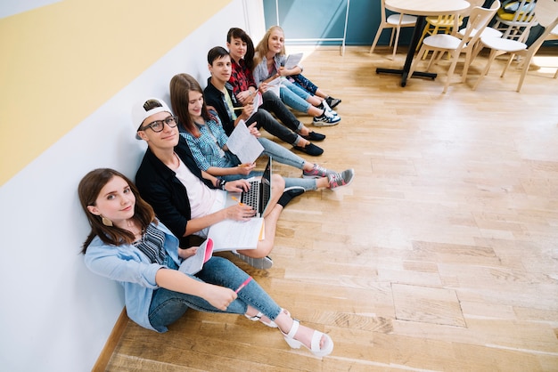 Group of students posing at camera