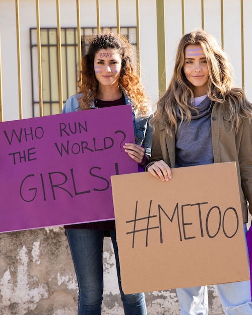 Group of women fighting for equal rights