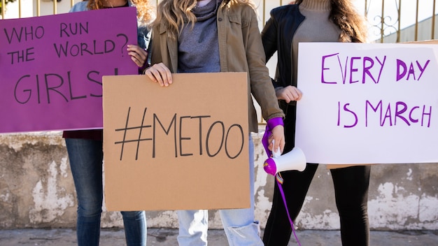 Group of women fighting for equal rights