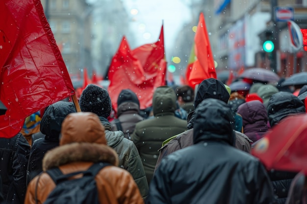 Free photo group of workers organizing protest