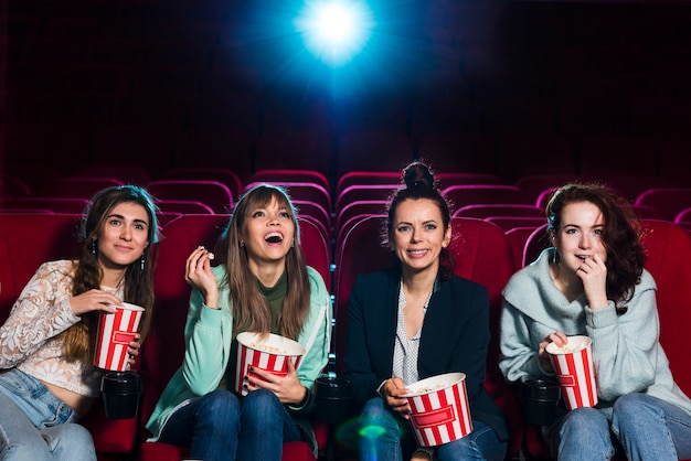 Group of young people in cinema