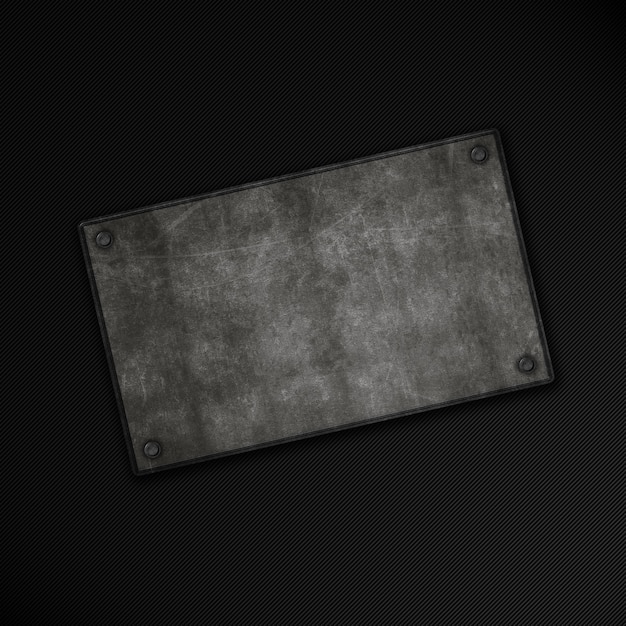 Free photo grunge metal plate on a carbon fibre background