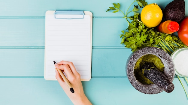 Guacamole concept with clipboard