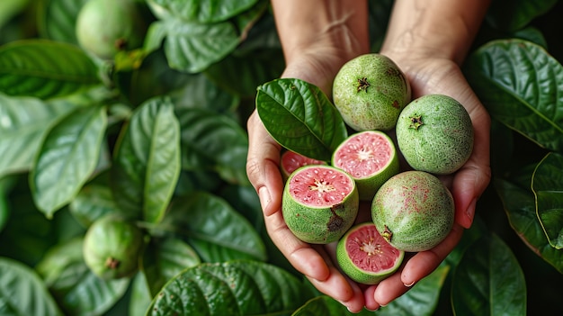 Free Photo guava tropical fruit still life