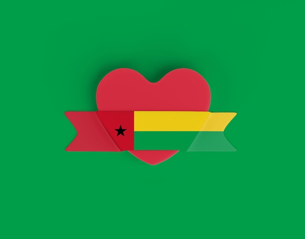 Free photo guinea bissau flag heart banner