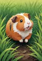 Free photo guinea pig in grass field