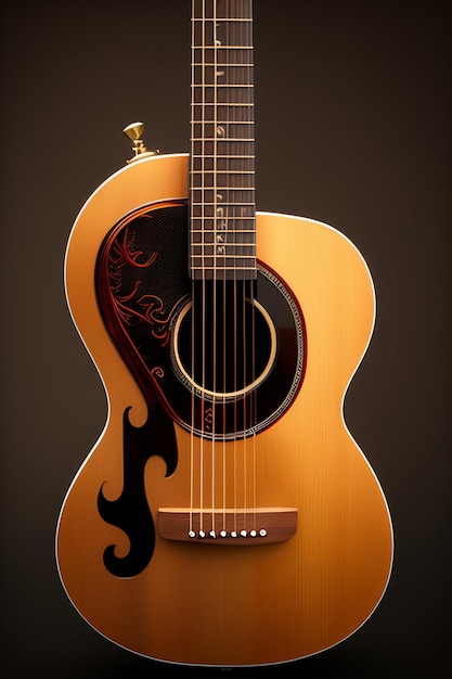 A guitar with a flame design on the front and the word fire on the bottom