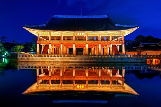 Gyeongbokgung Palace at night in seoul,Korea.