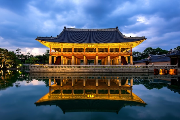 Gyeongbokgung Palace at night in seoul,Korea