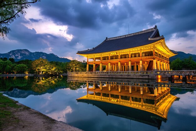 Gyeongbokgung Palace at night in seoul,Korea