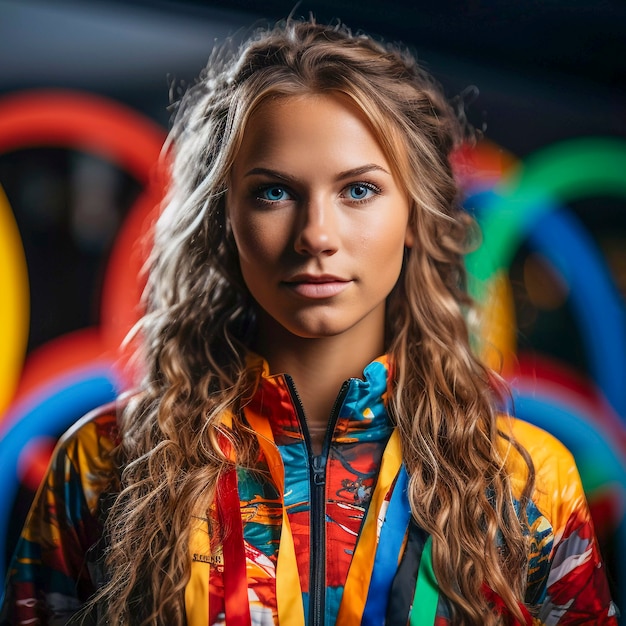 Free photo gymnast getting ready for competition