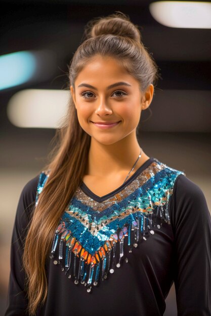 Gymnast getting ready for competition