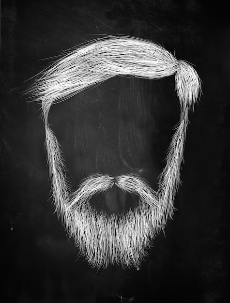 Free Photo hair, mustache, heavy beard on blackboard