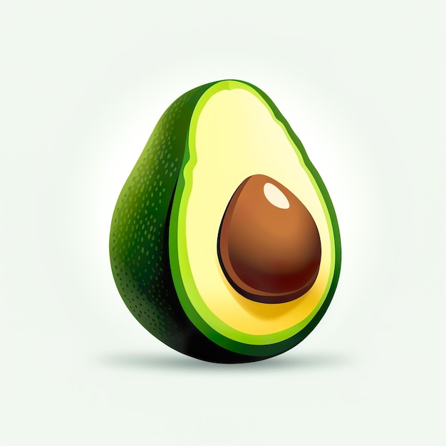 Half an avocado with pit generative AI