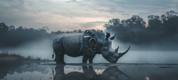 Free photo half-robot  animal wild life