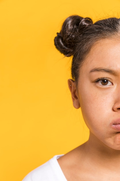 Half of woman face portrait