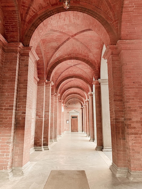 Hall with arches in Santa Maria, Italy