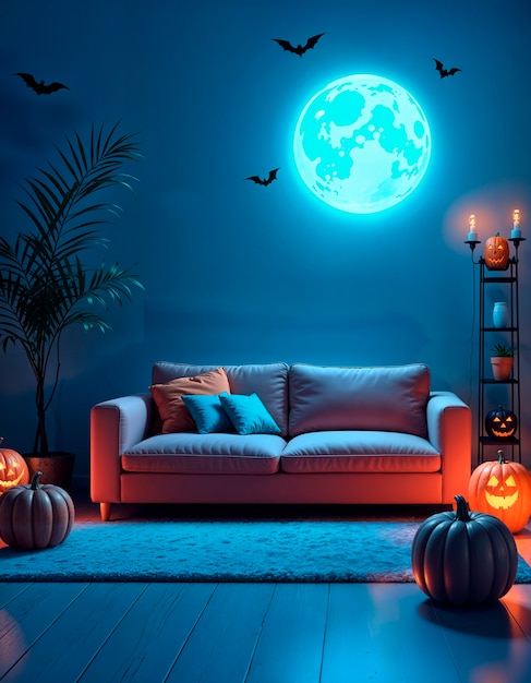 Halloween 3d interior background