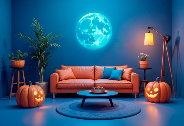 Halloween 3d interior background