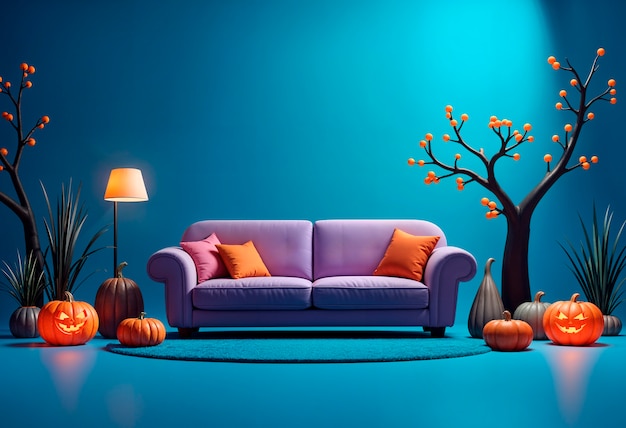 Halloween 3d interior background