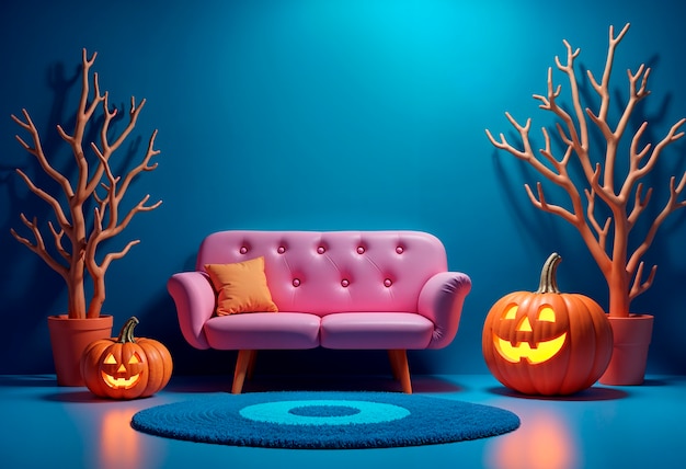 Free Photo halloween 3d interior background