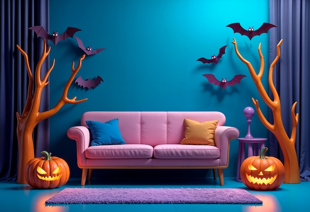 Free Photo halloween 3d interior background