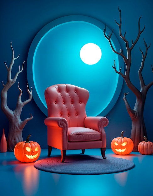 Halloween 3d interior background