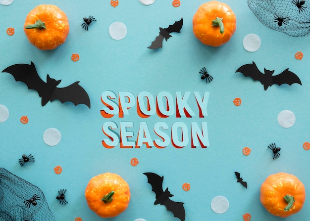 Free photo halloween banner with little pumpkins