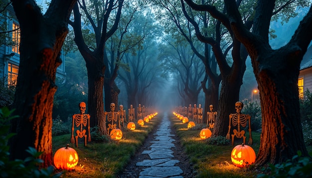 Free photo halloween celebration outdoors