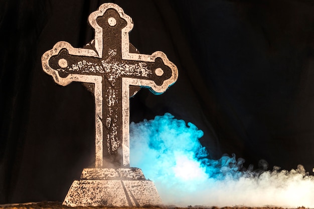 Free Photo halloween celebration with scary cross