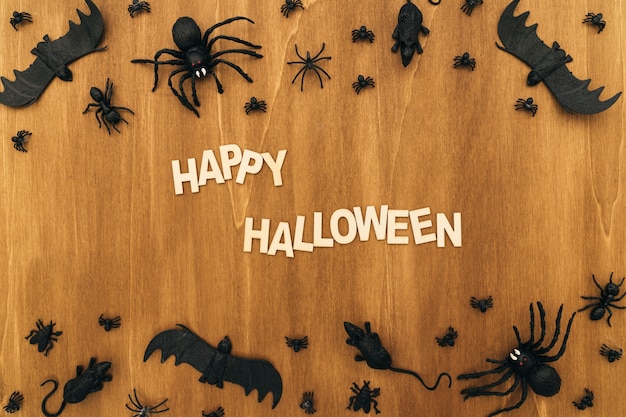 Free Photo halloween composition with letters