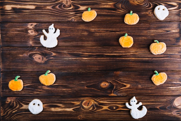 Halloween cookies on table