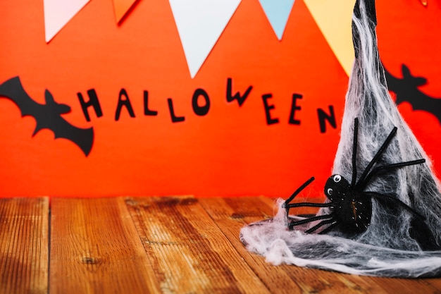 Halloween decor in composition