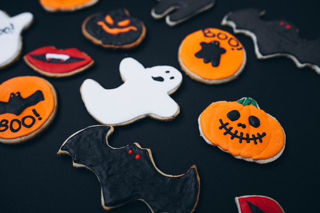 Halloween decorated homemade ginger cookies