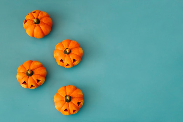 Halloween decoration with four pumpkins