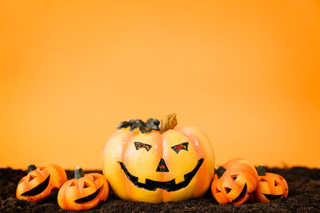 Halloween decoration with pumpkins