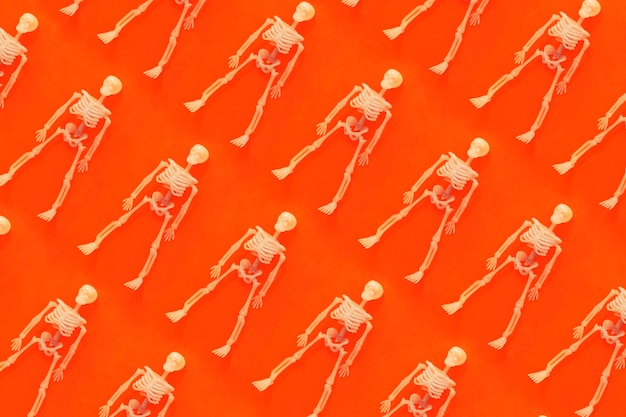 Free photo halloween decoration with skeletons