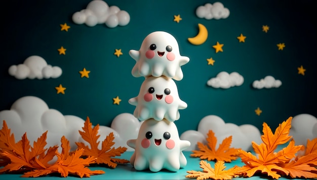 Halloween ghost 3d illustration