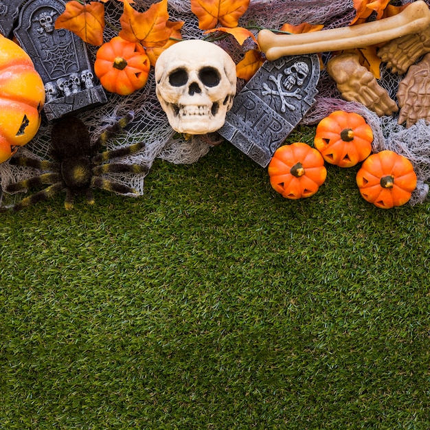 Halloween grass background